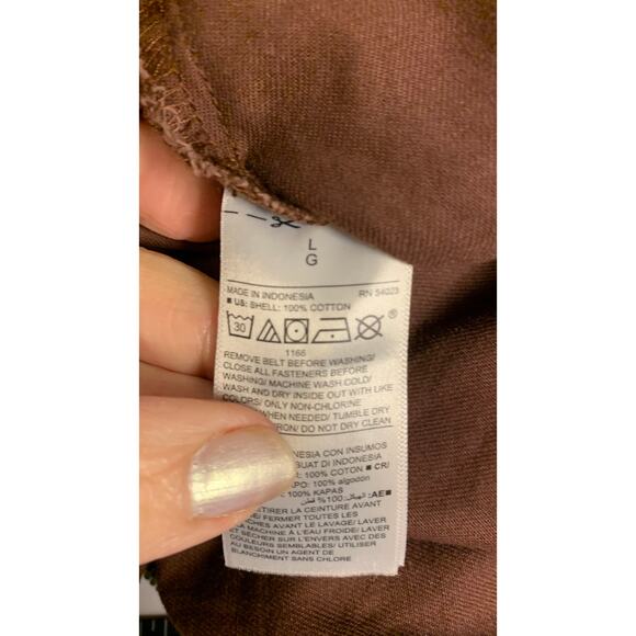 Vintage Old Navy Womens Jumpsuit Brown Straight Leg Minimalist Neutral Boho SZ L - Picture 4 of 10